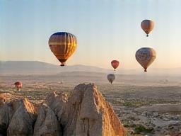 Cappadocia landscape with hot air balloons